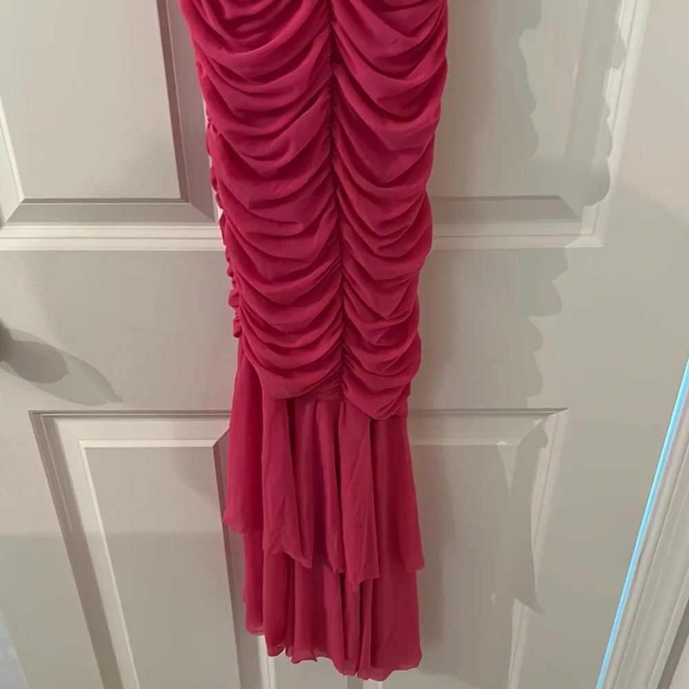 Chic Pink Ruched Gown - Picture 2 of 3